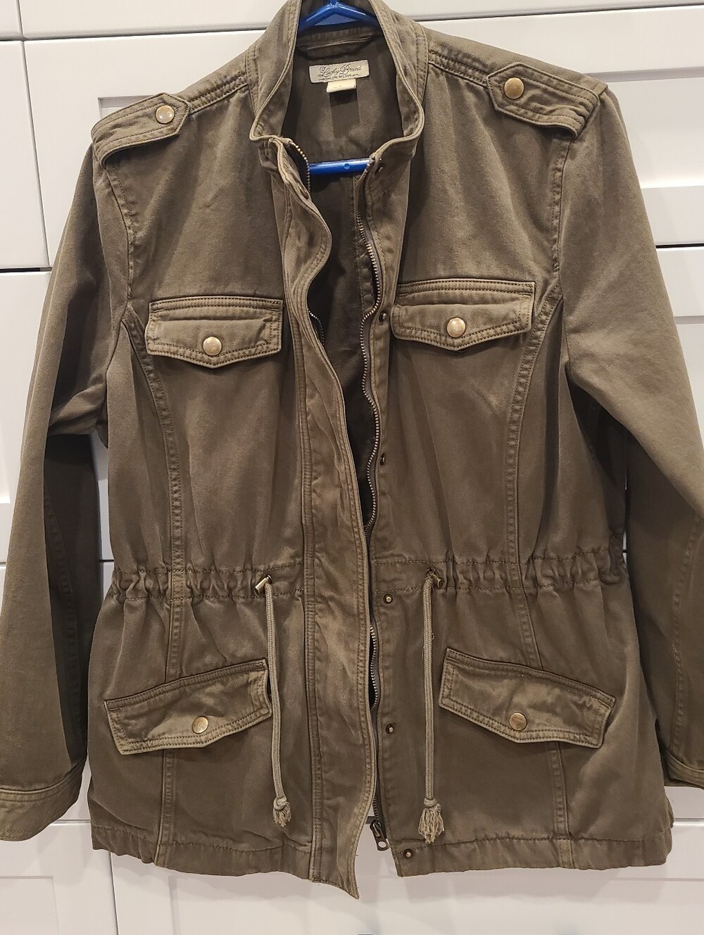 Lucky Brand Olive Green Drawstring Utility Jacket